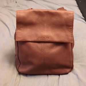 *LIKE NEW* tan leather backpack purse - American Leather Company